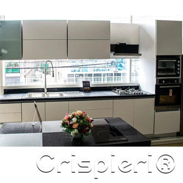 Set Mueble Cocina 8 Piezas con Lavaplatos y Grifería Hong Kong White